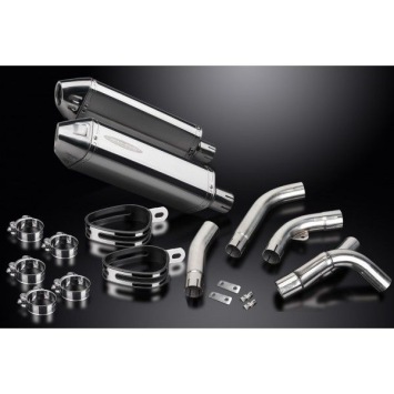 Delkevic slip-on kit Tri-Oval RVS 320mm zonder e-keur - ZX-10R NINJA (2006-2007)