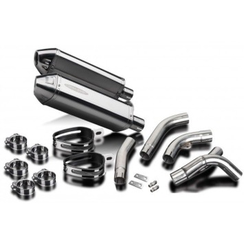 Delkevic slip-on kit Tri-Oval RVS 320mm zonder e-keur - ZX-10R NINJA (2006-2007)