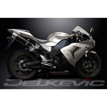 Delkevic slip-on kit Round Carbon 350mm zonder e-keur - ZX-10R NINJA (2006-2007)