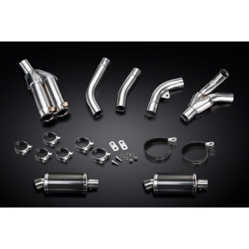 Delkevic slip-on kit Oval Carbon 225mm zonder e-keur - ZX10R 06-07 DECAT