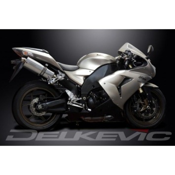 Delkevic slip-on kit Oval RVS 350mm zonder e-keur - ZX10R 06-07 DECAT