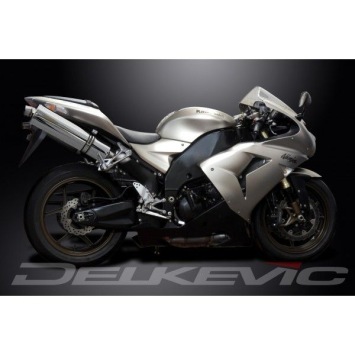 Delkevic slip-on kit Oval RVS 450mm zonder e-keur - ZX10R 06-07 DECAT