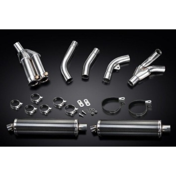 Delkevic slip-on kit Oval Carbon 450mm zonder e-keur - ZX10R 06-07 DECAT