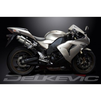 Delkevic slip-on kit Oval RVS 225mm zonder e-keur - ZX10R 06-07 DECAT
