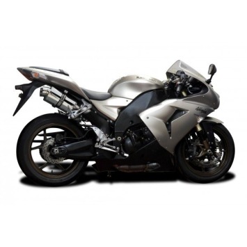 Delkevic slip-on kit Oval RVS 225mm zonder e-keur - ZX10R 06-07 DECAT