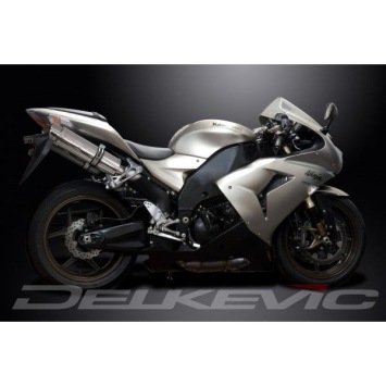 Delkevic slip-on kit Round RVS 350mm zonder e-keur - ZX10R 06-07 DECAT