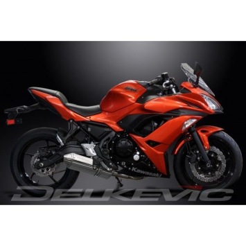 Delkevic volledig systeem Tri-Oval RVS 320mm zonder e-keur - Ninja 650 (2017-2020)