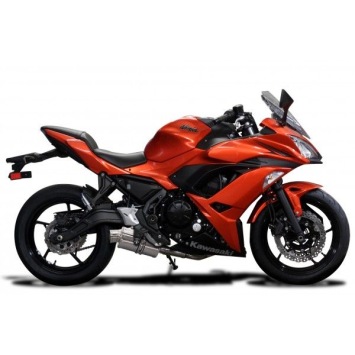 Delkevic volledig systeem Oval RVS 225mm zonder e-keur - Ninja 650 (2017-2020)