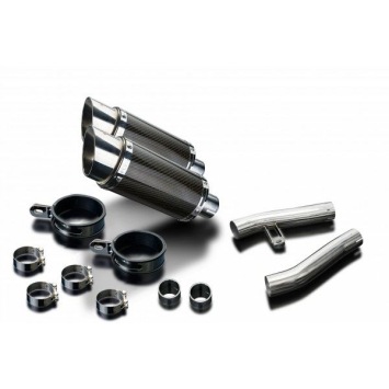 Delkevic slip-on kit Round Carbon 200mm zonder e-keur - ZZR1200 (2002-2005)