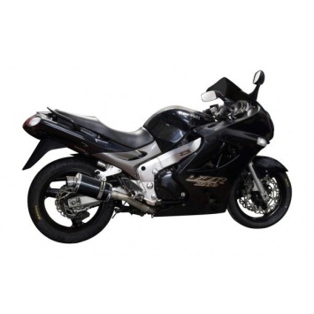 Delkevic slip-on kit Oval Carbon 225mm zonder e-keur - ZZR1200 (2002-2005)