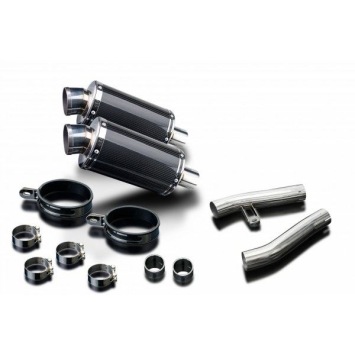 Delkevic slip-on kit Oval Carbon 225mm zonder e-keur - ZZR1200 (2002-2005)