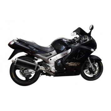 Delkevic slip-on kit Oval Carbon 450mm zonder e-keur - ZZR1200 (2002-2005)