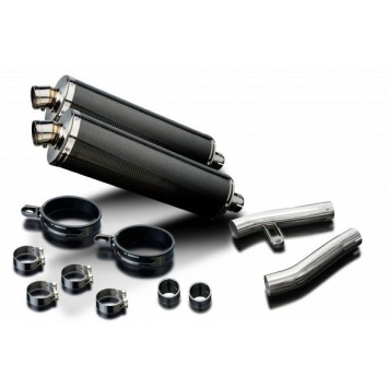 Delkevic slip-on kit Oval Carbon 450mm zonder e-keur - ZZR1200 (2002-2005)