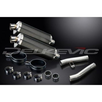 Delkevic slip-on kit Oval Carbon 350mm zonder e-keur - ZZR1200 (2002-2005)