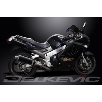 Delkevic slip-on kit Oval Carbon 350mm zonder e-keur - ZZR1200 (2002-2005)