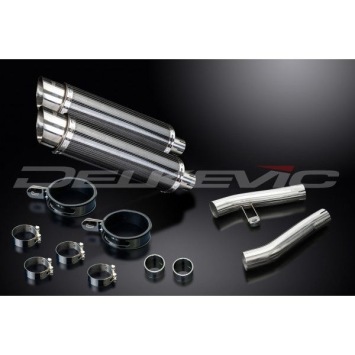Delkevic slip-on kit Round Carbon 350mm zonder e-keur - ZZR1200 (2002-2005)