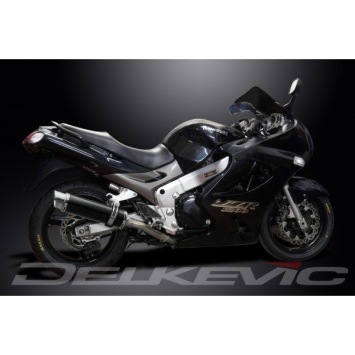 Delkevic slip-on kit Round Carbon 350mm zonder e-keur - ZZR1200 (2002-2005)