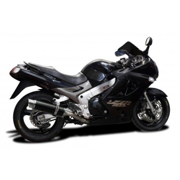 Delkevic slip-on kit Round Carbon 350mm zonder e-keur - ZZR1200 (2002-2005)