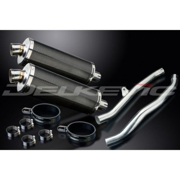 Delkevic slip-on kit Oval Carbon 350mm zonder e-keur - ZZR1400/ZX14 (2006-2007)