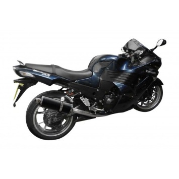 Delkevic slip-on kit Oval Carbon 350mm zonder e-keur - ZZR1400/ZX14 (2006-2007)