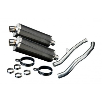 Delkevic slip-on kit Oval Carbon 350mm zonder e-keur - ZZR1400/ZX14 (2006-2007)