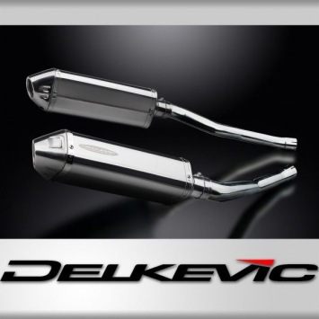 Delkevic slip-on kit Tri-Oval RVS 320mm zonder e-keur - ZZR1400/ZX14 (2006-2007)