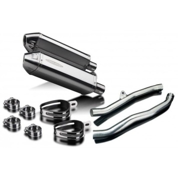 Delkevic slip-on kit Tri-Oval RVS 320mm zonder e-keur - ZZR1400/ZX14 (2006-2007)