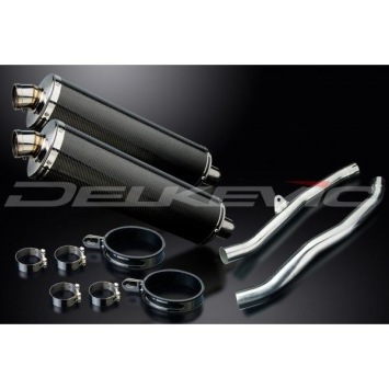 Delkevic slip-on kit Oval Carbon 450mm zonder e-keur - ZZR1400/ZX14 (2006-2007)