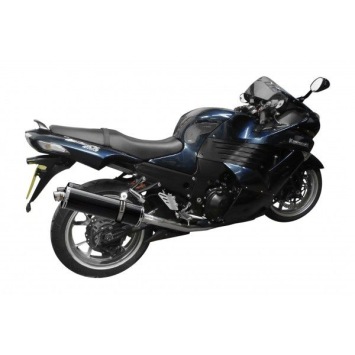 Delkevic slip-on kit Oval Carbon 450mm zonder e-keur - ZZR1400/ZX14 (2006-2007)