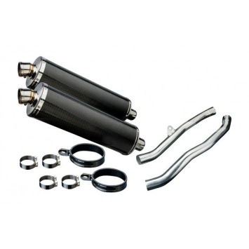 Delkevic slip-on kit Oval Carbon 450mm zonder e-keur - ZZR1400/ZX14 (2006-2007)