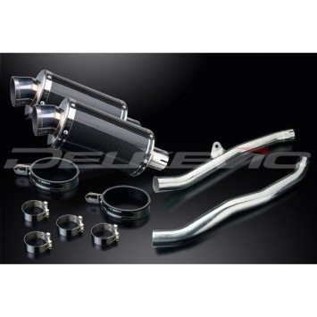 Delkevic slip-on kit Oval Carbon 225mm zonder e-keur - ZZR1400/ZX14 (2006-2007)