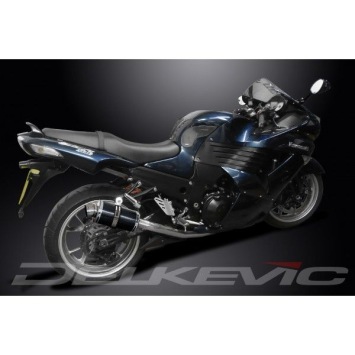 Delkevic slip-on kit Oval Carbon 225mm zonder e-keur - ZZR1400/ZX14 (2006-2007)