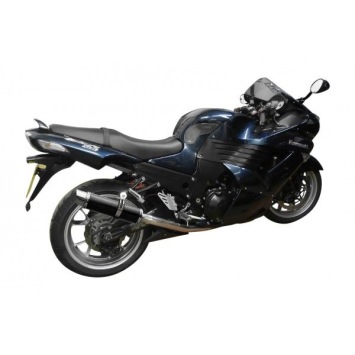 Delkevic slip-on kit Round Carbon 350mm zonder e-keur - ZZR1400/ZX14 (2006-2007)