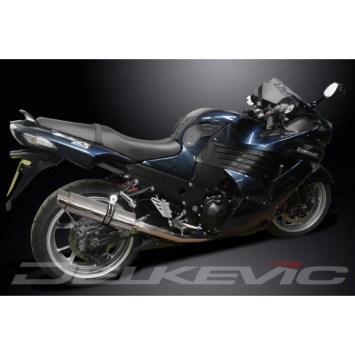 Delkevic slip-on kit Round RVS 350mm zonder e-keur - ZZR1400/ZX14 (2006-2007)