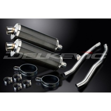 Delkevic slip-on kit Oval Carbon 350mm zonder e-keur - ZZR1400/ZX14 (2008-2011)