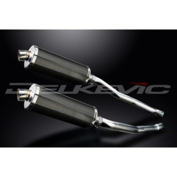 Delkevic slip-on kit Oval Carbon 350mm zonder e-keur - ZZR1400/ZX14 (2008-2011)