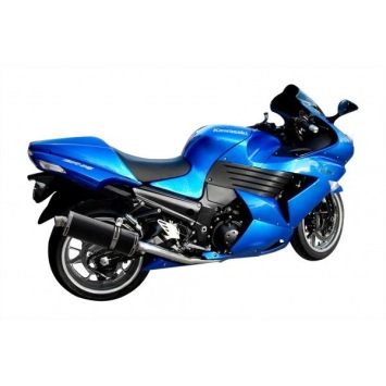 Delkevic slip-on kit Oval Carbon 350mm zonder e-keur - ZZR1400/ZX14 (2008-2011)