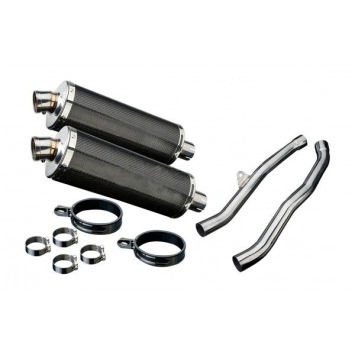 Delkevic slip-on kit Oval Carbon 350mm zonder e-keur - ZZR1400/ZX14 (2008-2011)