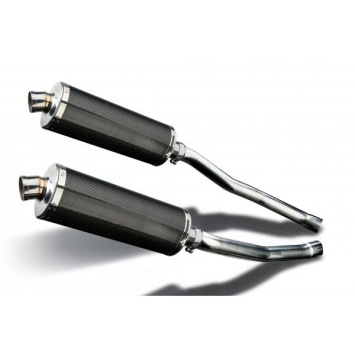 Delkevic slip-on kit Oval Carbon 350mm zonder e-keur - ZZR1400/ZX14 (2008-2011)