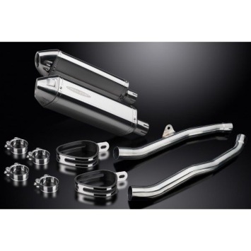 Delkevic slip-on kit Tri-Oval RVS 320mm zonder e-keur - ZZR1400/ZX14 (2008-2011)