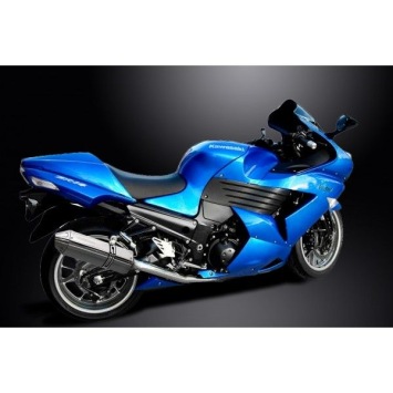 Delkevic slip-on kit Tri-Oval RVS 320mm zonder e-keur - ZZR1400/ZX14 (2008-2011)