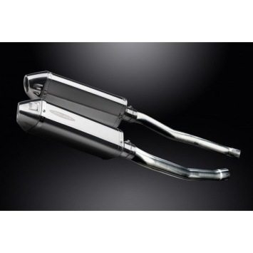 Delkevic slip-on kit Tri-Oval RVS 320mm zonder e-keur - ZZR1400/ZX14 (2008-2011)