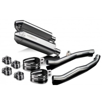 Delkevic slip-on kit Tri-Oval RVS 320mm zonder e-keur - ZZR1400/ZX14 (2008-2011)