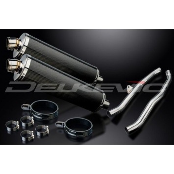Delkevic slip-on kit Oval Carbon 450mm zonder e-keur - ZZR1400/ZX14 (2008-2011)