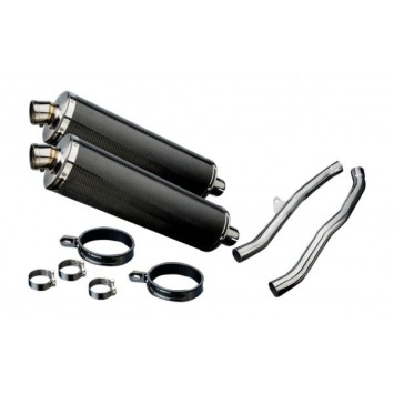 Delkevic slip-on kit Oval Carbon 450mm zonder e-keur - ZZR1400/ZX14 (2008-2011)