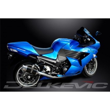 Delkevic slip-on kit Round Carbon 200mm zonder e-keur - ZZR1400/ZX14 (2008-2011)