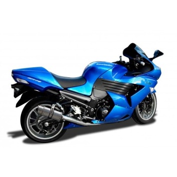 Delkevic slip-on kit Round RVS 200mm zonder e-keur - ZZR1400/ZX14 (2008-2011)