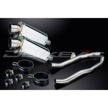 Delkevic slip-on kit Oval RVS 225mm zonder e-keur - ZZR1400/ZX14 (2008-2011)