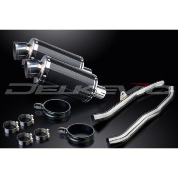 Delkevic slip-on kit Oval Carbon 225mm zonder e-keur - ZZR1400/ZX14 (2008-2011)