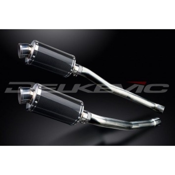 Delkevic slip-on kit Oval Carbon 225mm zonder e-keur - ZZR1400/ZX14 (2008-2011)